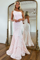 Load image into Gallery viewer, White One Shoulder Sequined Mermaid Prom Dress