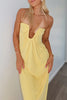 Load image into Gallery viewer, Yellow Strapless A Line Long Prom Dress