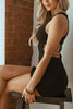 Load image into Gallery viewer, Black Bodycon Cut Out Round Neck Mini Dress