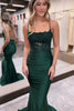 Load image into Gallery viewer, Dark Green Sparkly Backless Mermaid Long Prom Dress