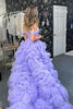 Load image into Gallery viewer, Princess A Line Off the Shoulder Pink Corset Prom Dress with Ruffles