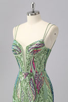 Load image into Gallery viewer, Dark Purple Spaghetti Straps Short Homecoming Dress with Sequins