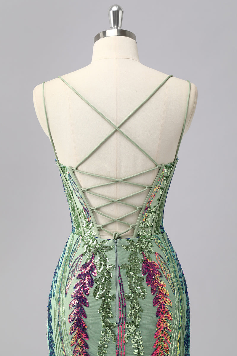 Load image into Gallery viewer, Dark Purple Spaghetti Straps Short Homecoming Dress with Sequins