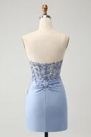 Load image into Gallery viewer, Sweetheart Lilac Bodycon Corset Homecoming Dress with Sequins