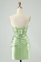 Load image into Gallery viewer, Navy Sweetheart Bodycon Ruched Homecoming Dress mit Appliques