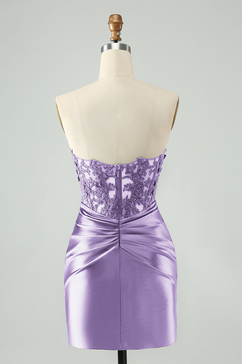 Load image into Gallery viewer, Sweetheart Royal Blue Bodycon Ruched Homecoming Dress mit Appliques