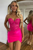 Load image into Gallery viewer, Lilac Sweetheart Tight Corset Short Homecoming Dress with Lace