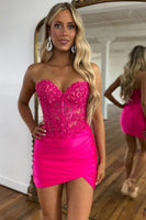 Load image into Gallery viewer, Lilac Sweetheart Tight Corset Short Homecoming Dress with Lace