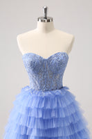 Load image into Gallery viewer, Sweetheart Lilac A-Line Corset Tull Homecoming Dress with Lace