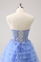 Load image into Gallery viewer, Sweetheart Lilac A-Line Corset Tull Homecoming Dress with Lace