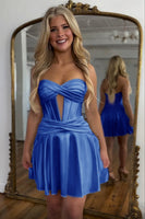 Load image into Gallery viewer, A Line Fuchsia Sweetheart Corset Short Homecoming Dress