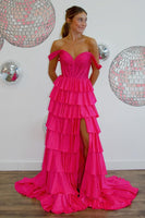 Load image into Gallery viewer, Royal Blue Mermaid Sparkly Off the Shoulder Long Prom Dress with Sequins