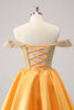 Load image into Gallery viewer, Off The Shoulder Blue A-Line Short Homecoming Dress with Beading