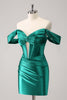 Load image into Gallery viewer, Off The Shoulder Dark Green Bodycon Short Homecoming Dress