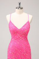 Load image into Gallery viewer, Sparkly Golden Spaghetti Straps Short Homecoming Dress with Fringen