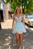Load image into Gallery viewer, Sparkly Black A-Line Off The Shoulder Tiered Homecoming Dress