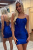 Load image into Gallery viewer, Sparkly Dark Green Spaghetti Straps Bodycon Homecoming Dress