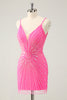 Load image into Gallery viewer, Bodycon Golden Spaghetti Straps Homecoming Dress with Sequins