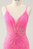 Load image into Gallery viewer, Bodycon Golden Spaghetti Straps Homecoming Dress with Sequins
