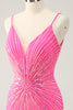 Load image into Gallery viewer, Bodycon Golden Spaghetti Straps Homecoming Dress with Sequins