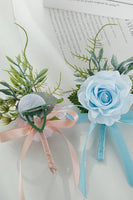 Load image into Gallery viewer, Elegant Blue Pearl Prom Wrist Corsage for Wedding Party