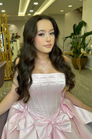 Load image into Gallery viewer, Pink A-Line Strapless Corset Short Homecoming Dress