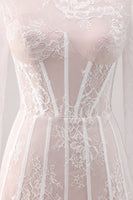 Load image into Gallery viewer, A-Line White Laced Corset Short Homecoming Dress with Long Sleeves