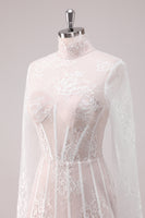 Load image into Gallery viewer, A-Line White Laced Corset Short Homecoming Dress with Long Sleeves