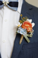 Load image into Gallery viewer, Apricot Prom Wrist Corsage and Men‘s Boutonniere For Wedding
