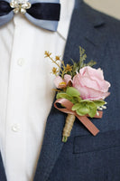Load image into Gallery viewer, Apricot Prom Wrist Corsage and Men‘s Boutonniere For Wedding