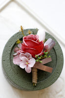 Load image into Gallery viewer, Apricot Prom Wrist Corsage and Men‘s Boutonniere For Wedding