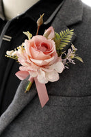 Load image into Gallery viewer, Elegant Blush Prom Wrist Corsage and Men‘s Boutonniere For Wedding Party