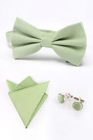 Load image into Gallery viewer, Light Green Men&#39;s 3-Piece Accessory Set (Bow Tie, Pocket Square, Pin)