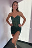 Load image into Gallery viewer, Sparkly Blush Bodycon Sequins Short Corset Homecoming Dress with Slit