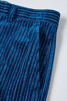 Load image into Gallery viewer, 2 Piece Ink Blue Stripe Notched Lapel Long Sleeves Women Prom Suits