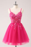 Load image into Gallery viewer, Royal Blue A-Line Spaghetti Straps Homecoming Dress with Appliques