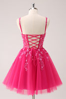 Load image into Gallery viewer, Royal Blue A-Line Spaghetti Straps Homecoming Dress with Appliques