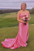 Load image into Gallery viewer, Fuchsia Corset Strapless Mermaid Long Prom Dress with Slit
