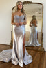 Load image into Gallery viewer, Fuchsia Corset Strapless Mermaid Long Prom Dress with Slit