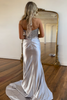 Load image into Gallery viewer, Fuchsia Corset Strapless Mermaid Long Prom Dress with Slit