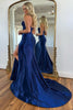 Load image into Gallery viewer, Fuchsia Corset Strapless Mermaid Long Prom Dress with Slit