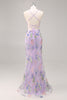 Load image into Gallery viewer, Sparkly Peacock Floral Mermaid Long Prom Beaded Dress with Sequins