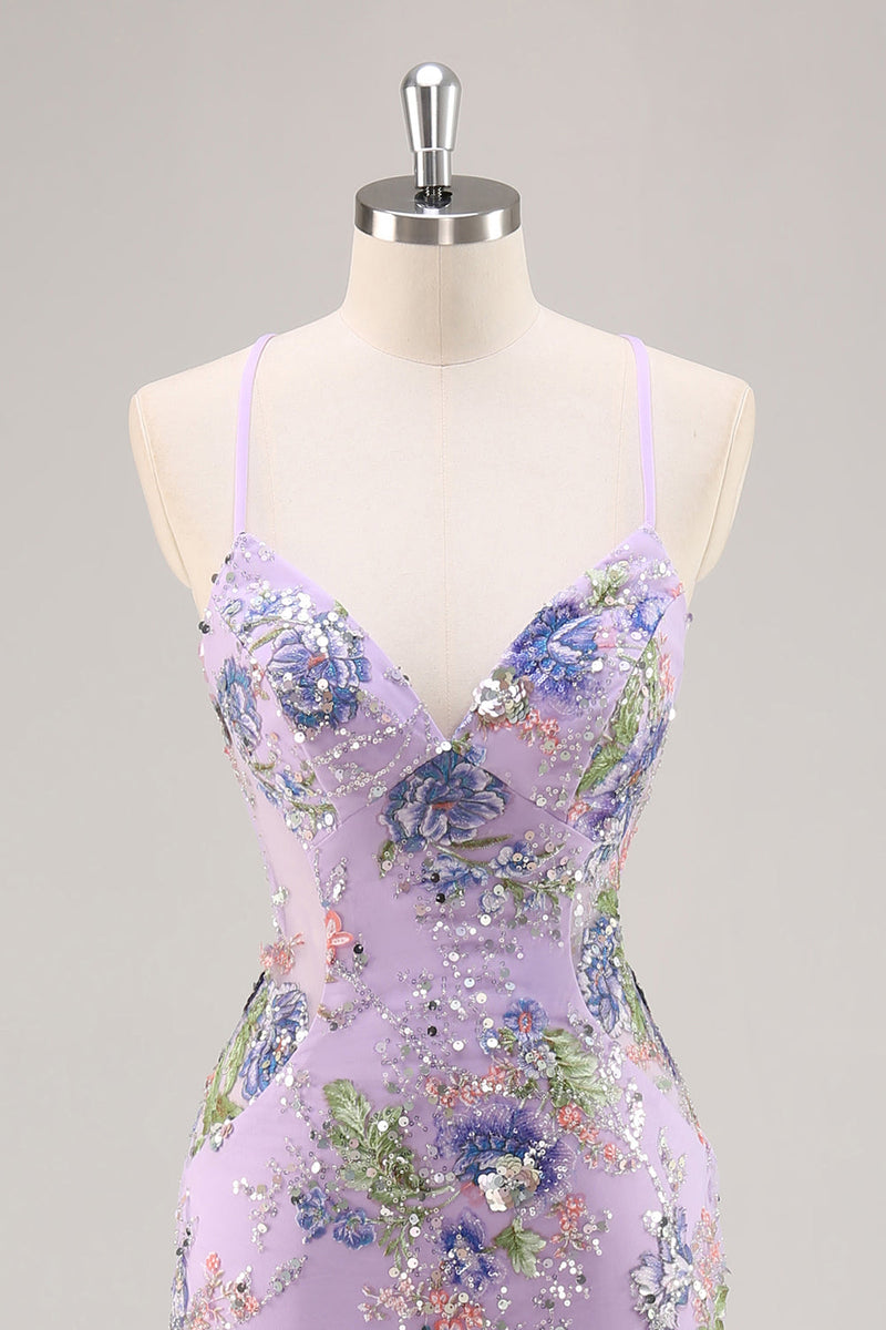 Load image into Gallery viewer, Sparkly Peacock Floral Mermaid Long Prom Beaded Dress with Sequins