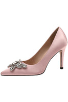 Load image into Gallery viewer, Simple Pointed-Toe Satin Bow Stiletto High Heels for Women