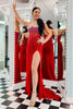 Load image into Gallery viewer, Dark Green Mermaid Spaghetti Straps Corset Long Prom Dress with Slit