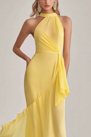 Load image into Gallery viewer, Daffodil Chiffon Asymmetrical Ruffled Long Formal Dress
