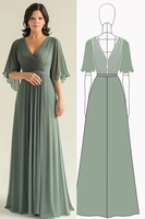Load image into Gallery viewer, Agave V-Neck A Line Pleated Mother of the Bride Dress