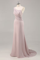 Load image into Gallery viewer, Elegant Khaki One Shouder Mermaid Ruched Long Satin Formal Dress