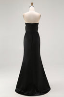 Load image into Gallery viewer, Black Sheath Sweetheart Long Formal Dress with Slit