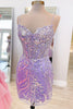 Load image into Gallery viewer, Sparkly Bodycon Spaghetti Straps White Corset Homecoming Dress with Sequins
